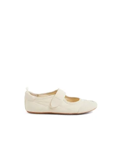 Battu Vanilla Suede Strap Mary Jane Flats