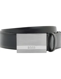 Baxton Leather Belt with Brushed Metal Buckle