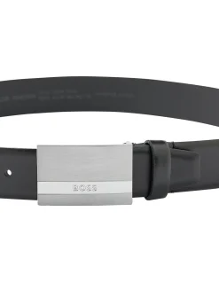 Baxton Leather Belt with Brushed Metal Buckle