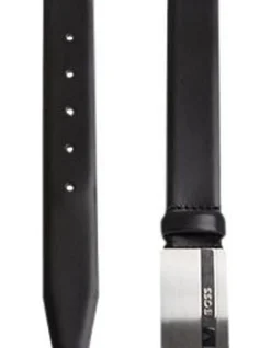 Baxton Leather Belt with Brushed Metal Buckle