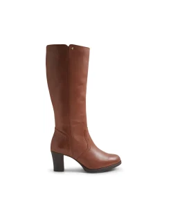 Beautrix Nut Burnish Leather Knee High Boots