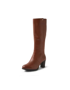 Beautrix Nut Burnish Leather Knee High Boots