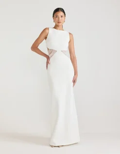 Bellina Mesh Waist Cut Out Maxi Dress