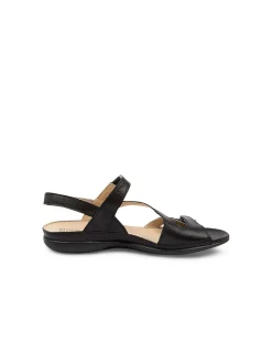 Belta W Black Leather Sandals