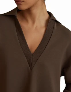 Bernie Relaxed V-Neck Polo Sweatshirt