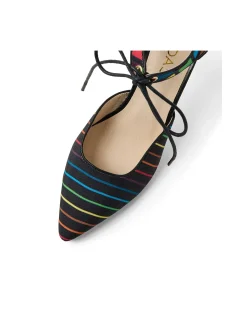 Betina Rainbow Stripe Lace Up Pumps