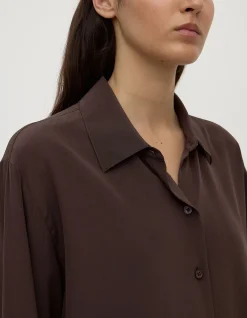 Betty Silk Long Sleeve Shirt Ganache