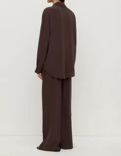 Betty Silk Long Sleeve Shirt Ganache