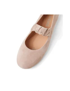 Beuller Ruched Strap Suede Ballet Flats