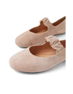 Beuller Ruched Strap Suede Ballet Flats