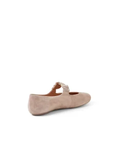 Beuller Ruched Strap Suede Ballet Flats
