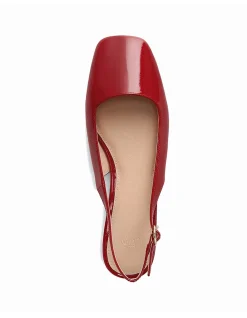 BEV Deep Red Patent Leather Slingback