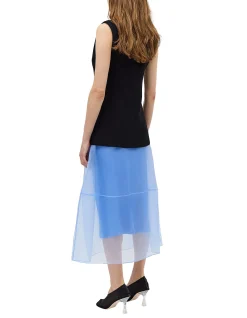 BLACK CREPE ELLIPSIS VEST