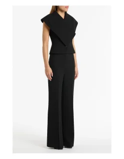 BLACK CREPE LOW WAIST PANT