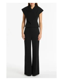BLACK CREPE LOW WAIST PANT