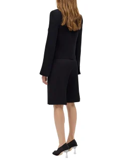 BLACK CREPE SUITING MURMUR JACKET