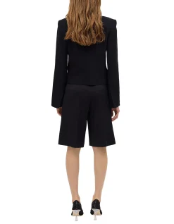 BLACK CREPE SUITING MURMUR JACKET