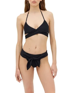 BLACK SPANDEX RISING SWIM TOP