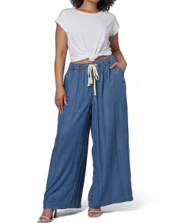 Blake Chambray Wide Leg Drawstring Pants