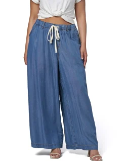 Blake Chambray Wide Leg Drawstring Pants