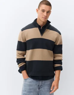 BLOCK STRIPE KNIT POLO