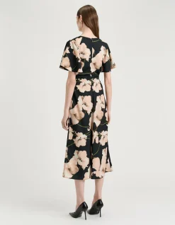 BLUSH POPPY SATIN BACK CREPE DRESS