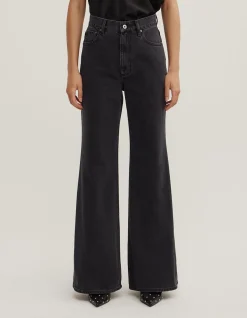 Bootcut Washed Black Fit And Flare Jeans