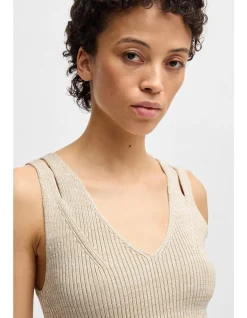 BOSS FLANI 10268831 01 V-Neck Ribbed Sleeveless Top