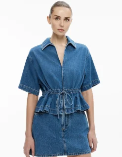 Bow Denim Shirt