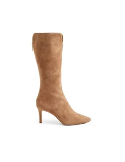 Bowee Pointed Toe Suede High Heel Calf Boots