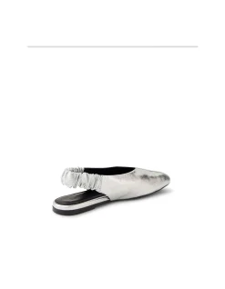 BREETNY Crackle Leather Slingback Flats