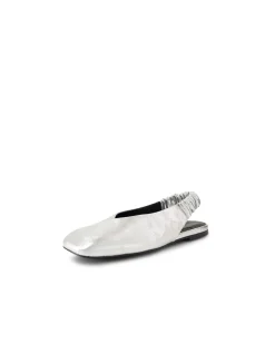 BREETNY Crackle Leather Slingback Flats
