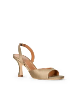 Brigitte Satin Slingback Kitten Heel Sandals