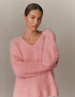 Brushed Alpaca Relaxed V Knit