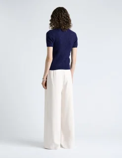 BRUSHED ALPACA WOOL BLEND SHORT SLEEVE TEE