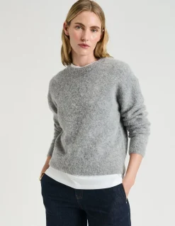 BRUSHED ALPACA WOOL BLEND KNIT