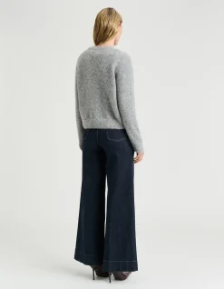 BRUSHED ALPACA WOOL BLEND KNIT