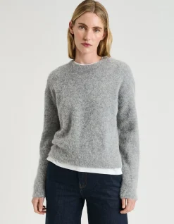BRUSHED ALPACA WOOL BLEND KNIT
