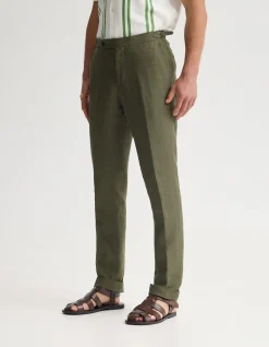 BRYON HERRINGBONE PANT SIDE TAB/CUF