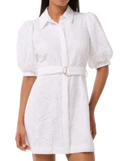 BRYONY EMBROIDERED SHIRT MINI DRESS