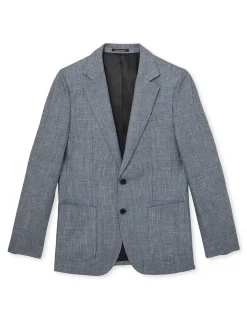 2B SB REEF NOTCH PRINCE OF WALES CHECK LINEN BLAZER