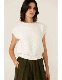 BUBBLE KNIT TOP IN IVORY