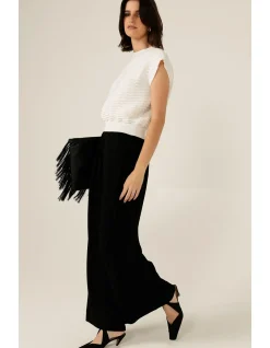 BUBBLE KNIT TOP IN IVORY