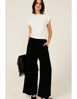 BUBBLE KNIT TOP IN IVORY