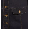 Button Front Denim Skirt - Dark Denim