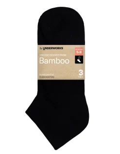 BY UNDERWORKS WOMENS BAMBOO SPORT CUSHIONED LOW CUT SOCK 3 PACK