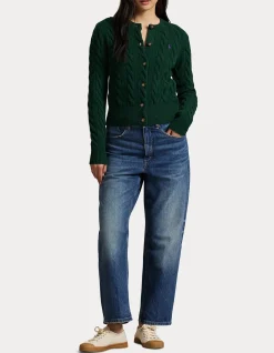 CABLE-KNIT WOOL-CASHMERE CARDIGAN