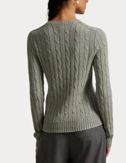 CABLE-KNIT COTTON CREWNECK SWEATER