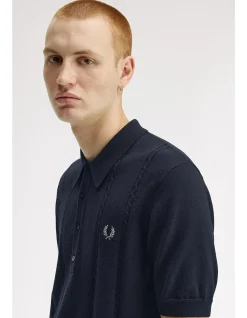CABLE KNITTED POLO SHIRT