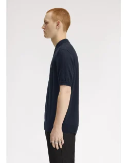 CABLE KNITTED POLO SHIRT